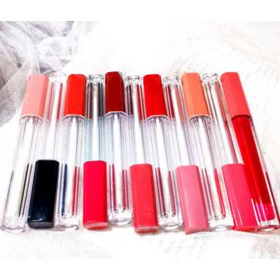 Popular White Cap Lipgloss Container Clear Round Lip Gloss Bottle 5ML Private Label Liquid Lipstick Tube